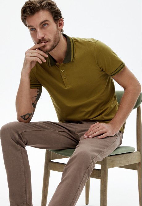 ShortSleeve Polo for Men Light Khaki