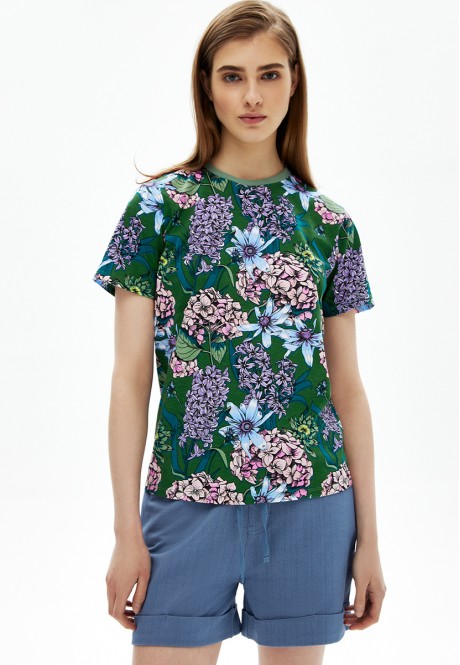 Camiseta con estampado floral multicolor
