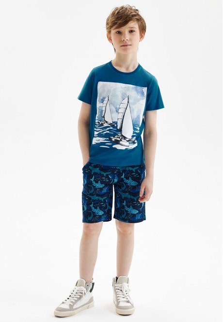 Shorts for Boy Patterned Blue