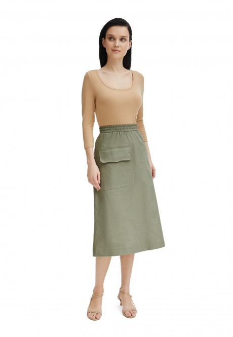 Skirt with Patch Pocket khaki