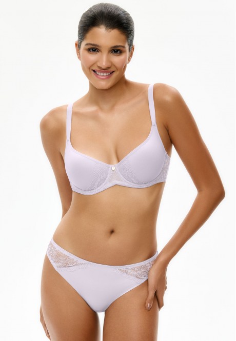 PS414 Трусы слипы бесшовные "Эссеншиал"с кружевом, цвет лавандовый, размер XS