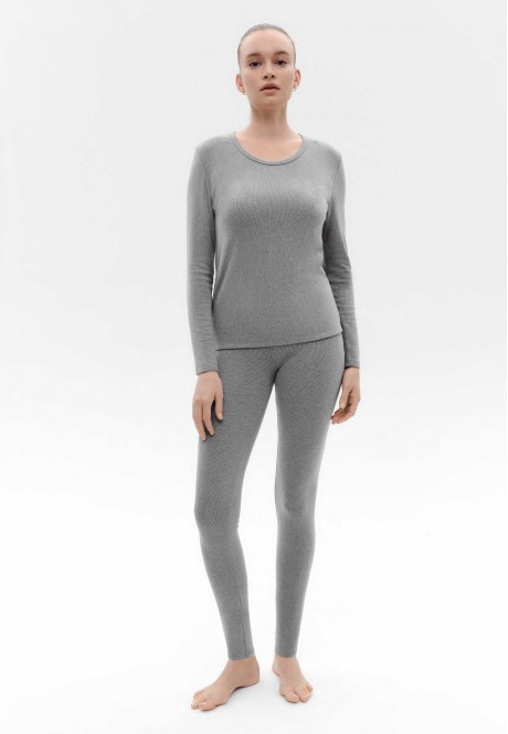 BFF Regular Waist Leggings - Light Gray Melange - Clothing