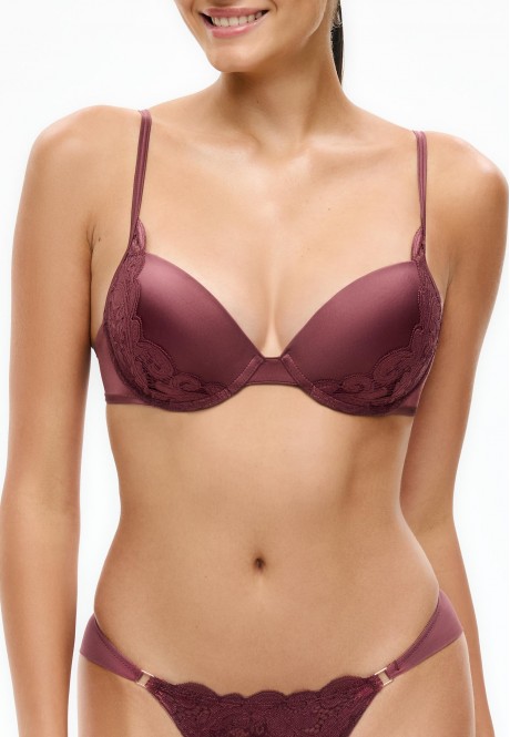 BP405 Бюстгальтер пуш ап, цвет марсала, размер 70A