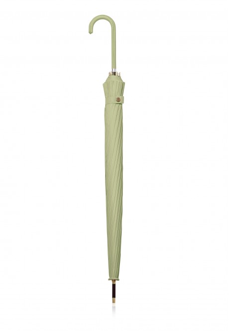 Semiautomatic cane umbrella yellowgreen