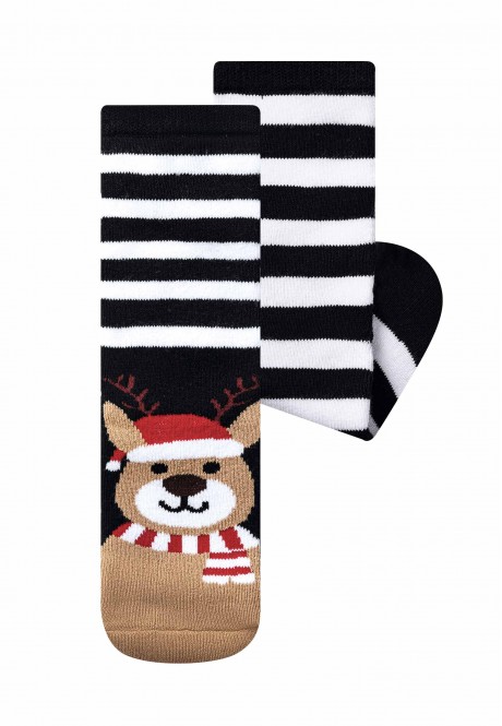 SOK108 Набор носков с принтом (2 пары) для детей, цвет синий, размер 20-22