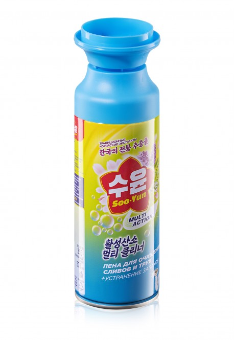 Пена для профилактического очищения сливов и труб товарного знака Soo-Yun