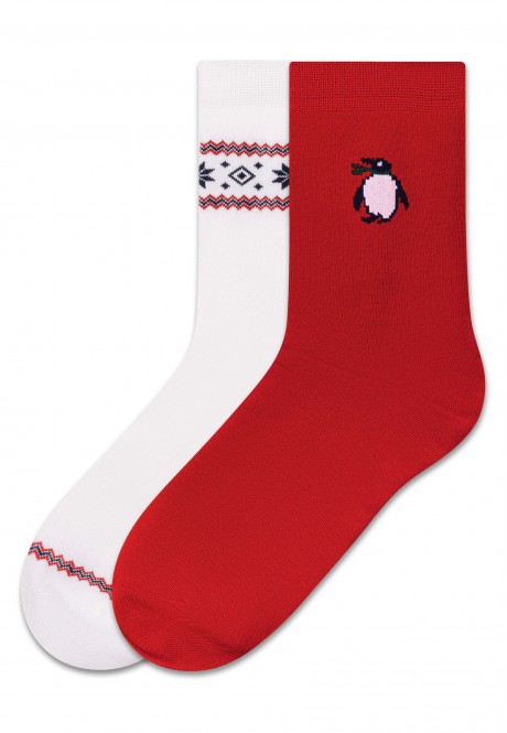 Set of with Print 2 pairs for Women redwhite