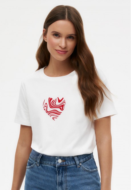 BTS197 Футболка с принтом Сердце, цвет белый, размер XXL