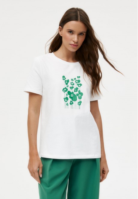 BTS201 Футболка с принтом Виола, цвет молочный, размер L