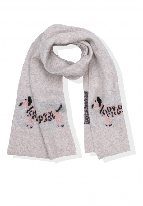 Палантин с принтом, цвет бежевый