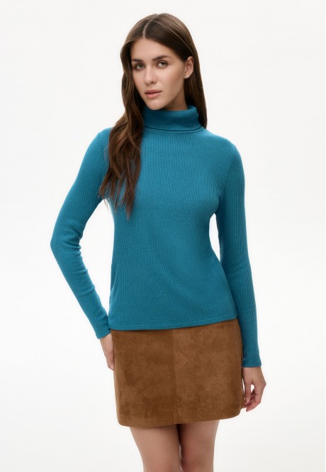 TNR220 Водолазка из рельефного трикотажа, цвет дымчато-синий, размер L