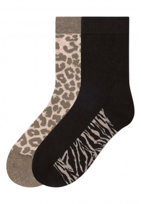 SO392 Носки хлопковые женские, цвет анималистичный принт, размер 36-38