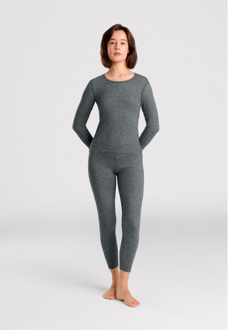 TU411 Термобелье женское легинсы, цвет черный меланж, размер L