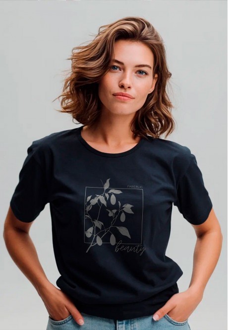 FB-T-L-02-BL0001Футболка женская, цвет черный , размер L
