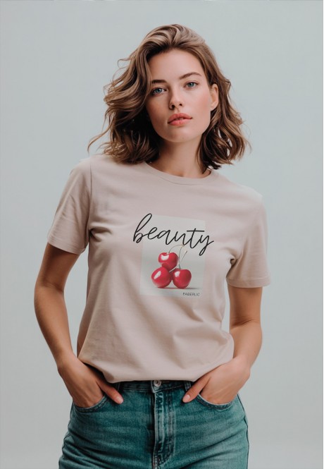 FB-T-L-02-BE0002Футболка женская, цвет бежевый, размер M