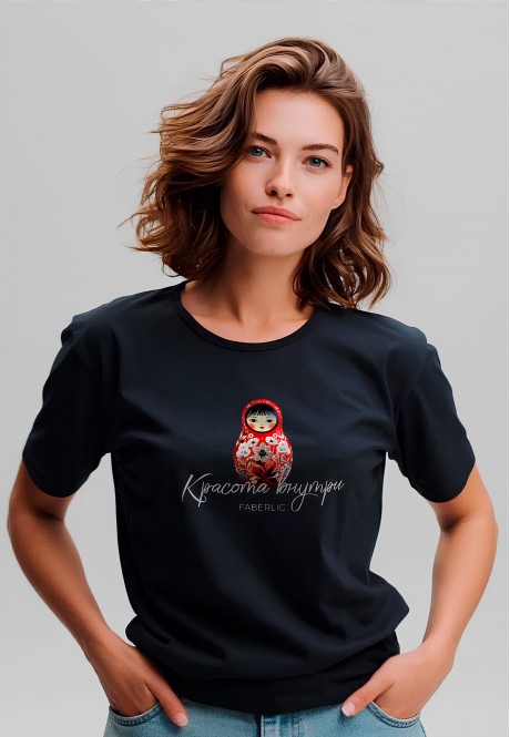 FB-T-L-02-BL0003Футболка женская, цвет черный , размер M