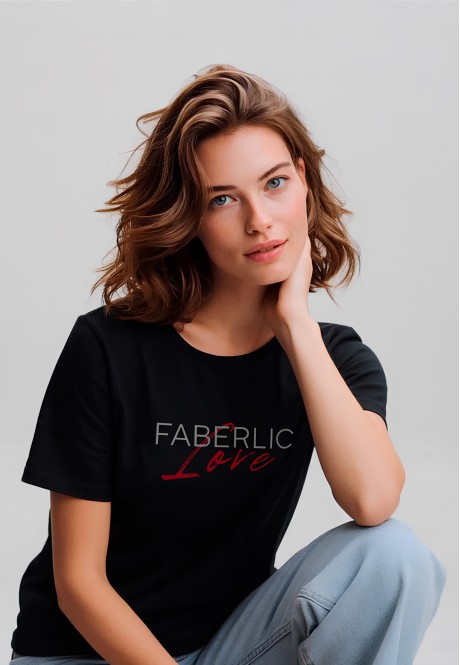 FB-T-L-02-BL0005Футболка женская, цвет черный , размер M