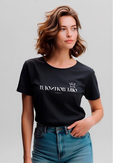 FB-T-L-02-BL0007 Футболка женская, цвет черный, размер XS