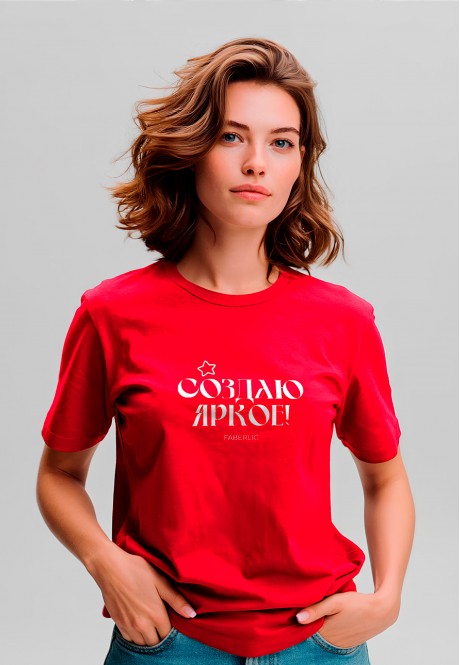 FB-T-L-02-RE0008 Футболка женская, цвет красный, размер XS