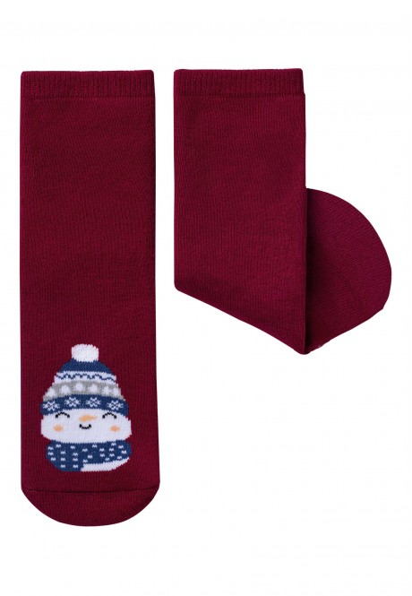 SOK109 Носки с принтом детские, цвет красный, размер 16-18