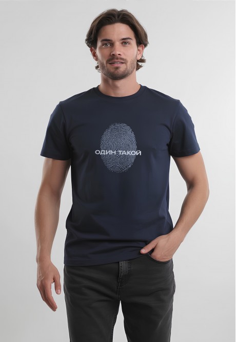 FB-T-M-01-NA0011Футболка мужская, цвет темно-синий, размер XXL
