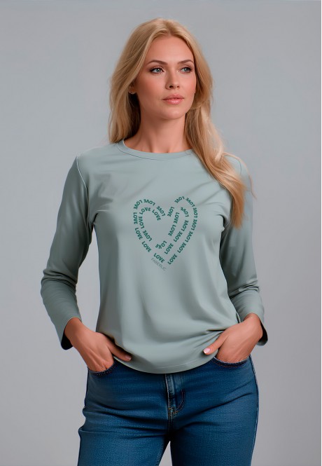 FB-LG-L-01-GG0017Лонгслив женский, цвет серо-зеленый, размер L