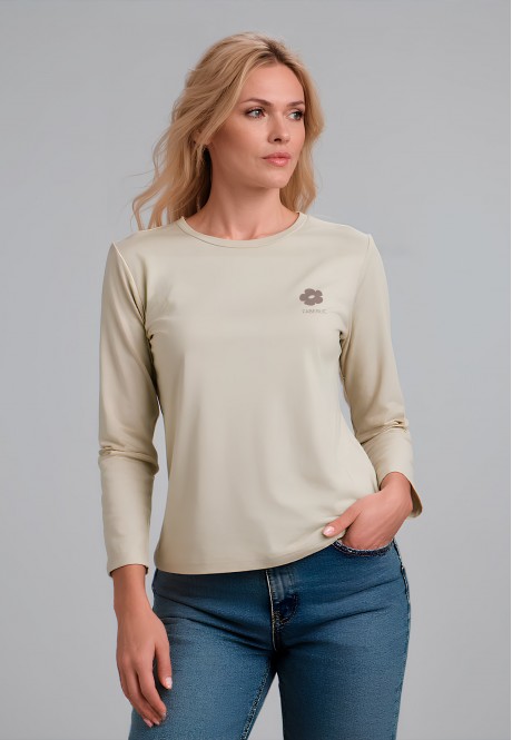FB-LG-L-01-GB0021Лонгслив женский, цвет серо-бежевый, размер XS