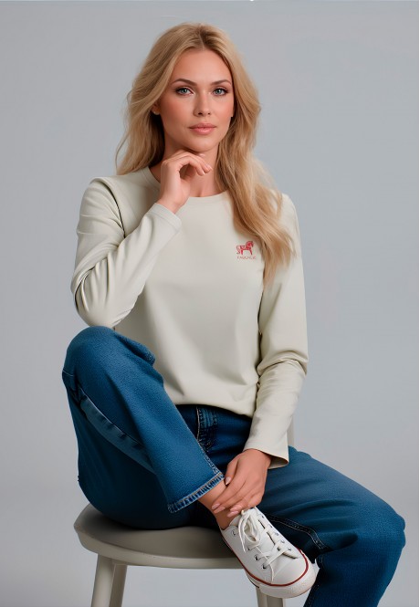 FB-LG-L-01-GB0022Лонгслив женский, цвет серо-бежевый, размер XL