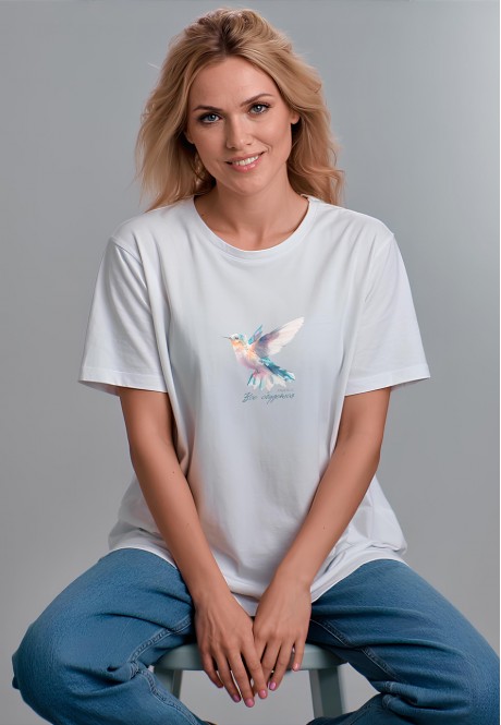 FB-T-L-01-WH0004Футболка женская оверсайз, цвет белый, размер S