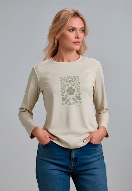 FB-LG-L-01-GB0026Лонгслив женский, цвет серо-бежевый, размер XXL
