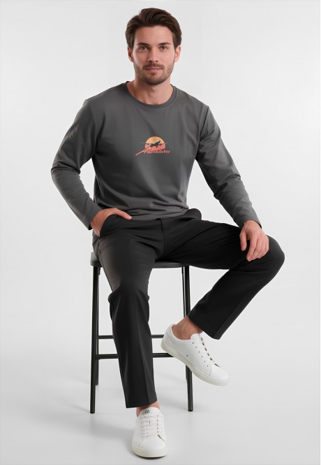 FB-SL-M-01-GR0030Свитшот-лонгслив мужской, цвет графит, размер M