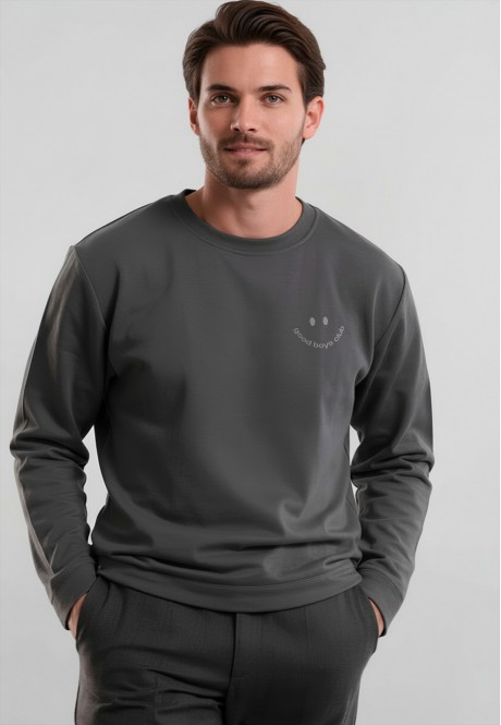 FB-SL-M-01-GR0031Свитшот-лонгслив мужской, цвет графит, размер XL