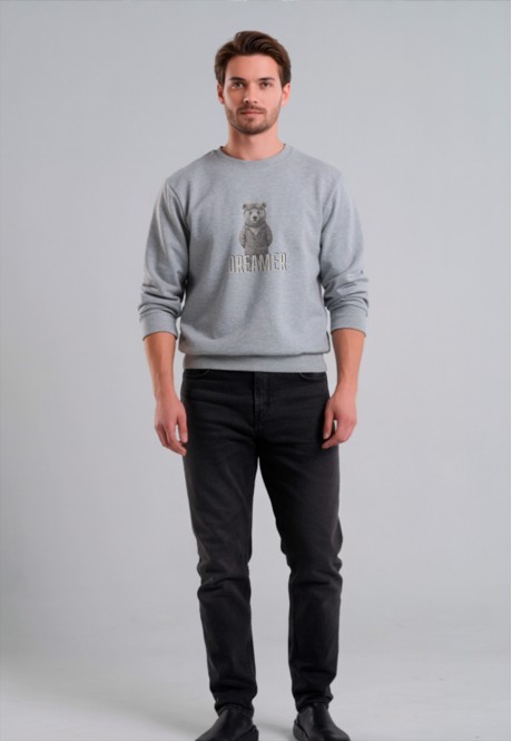 FB-SS-M-01-LG0035Свитшот мужской, цвет светло-серый меланж, размер XXL
