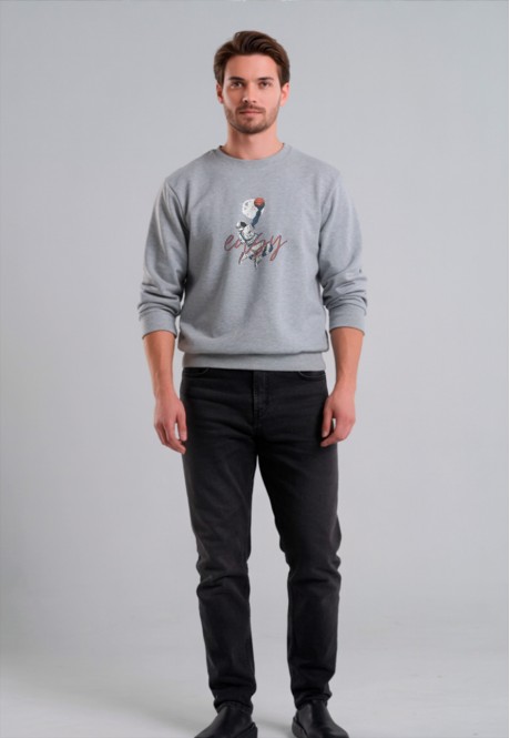 FB-SS-M-01-LG0038Свитшот мужской, цвет светло-серый меланж, размер S