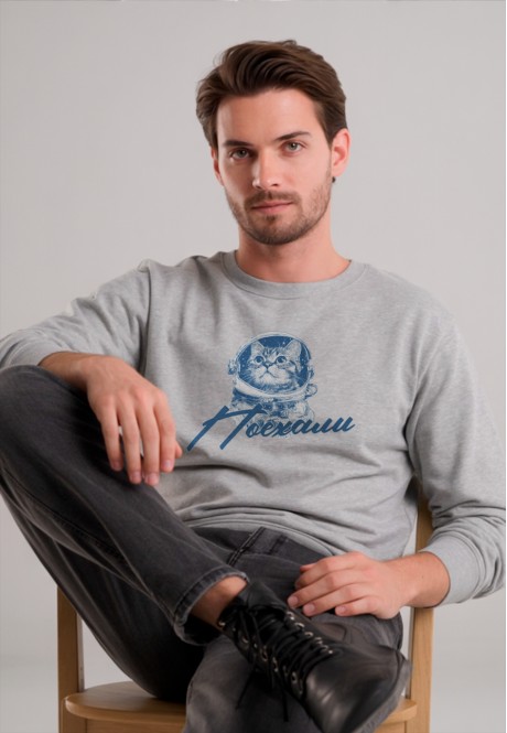 FB-SS-M-01-LG0039Свитшот мужской, цвет светло-серый меланж, размер XL