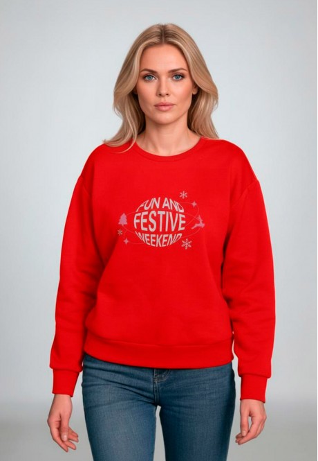 FB-SS-L-01-RE0049Свитшот женский, цвет красный, размер XS