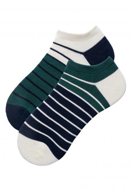 SO381 Носки укороченные мужские, цвет синий / зеленый, размер 43-44