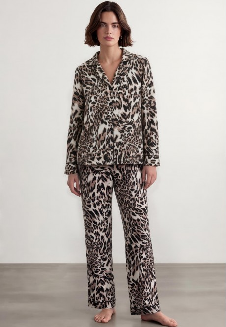 F25HW20 Брюки в домашнем стиле, цвет анималистичный принт, размер XL