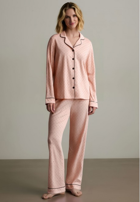 F25HW22 Брюки в домашнем стиле, цвет принт горошек, размер S