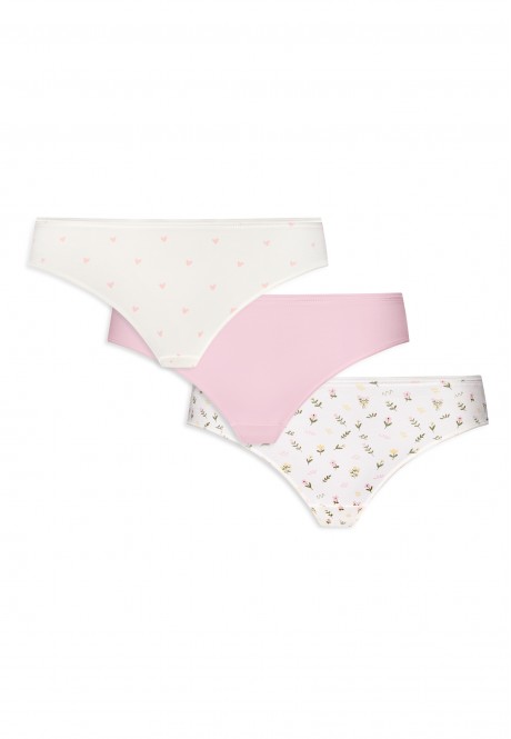 WW012 Трусы женские, цвет белый/розовый/белый, размер L