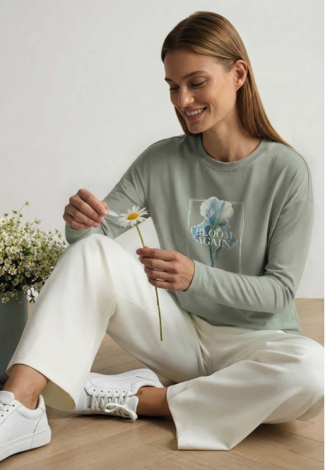 FB-LG-L-01-GG0052Лонгслив женский, цвет серо-зеленый, размер L