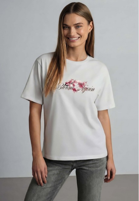 FB-T-L-01-WH0056Футболка женская оверсайз, цвет белый, размер XL