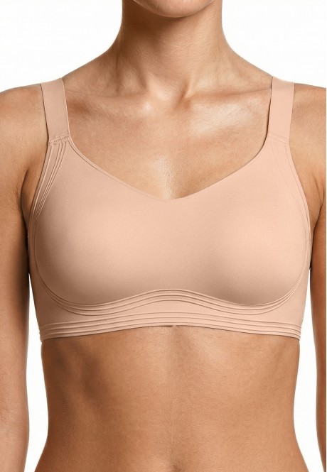 BS295 Бюстгальтер-топ без косточек с 3D фиксацией, цвет бежевый, размер XL