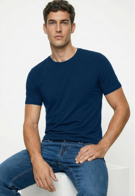 FMT002 Футболка из бамбука для мужчин, цвет синий, размер L