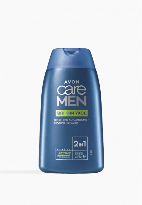 2 в 1 Шампунь-кондиционер против перхоти "Мягкий уход" серии AVON Care Men. 200 мл