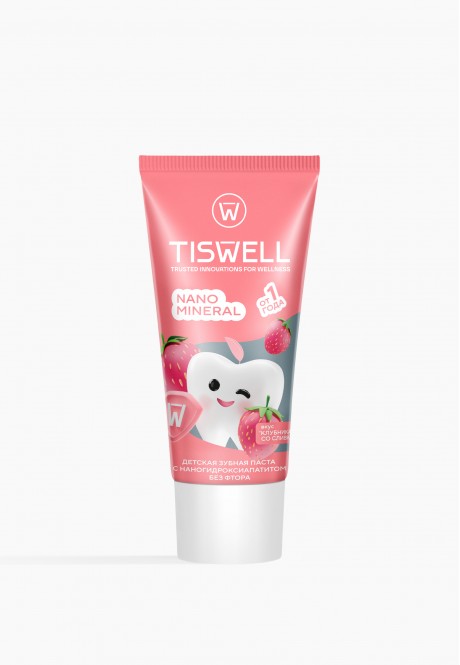 TISWELL ДЕТ ЗУБН ПАСТА РЕМИНЕРЛ НАНОГИДРКС БЕЗ ФТОРА 1+ КЛБ СО СЛИВКАМИ ДИ