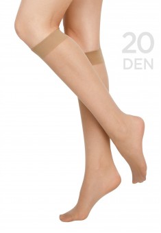 SB200 Faberlic knee high socks 20 den beige one size 2 pairs