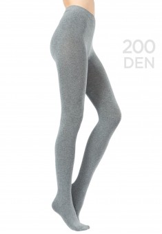 Stretch velour tights grey mélange 200 den