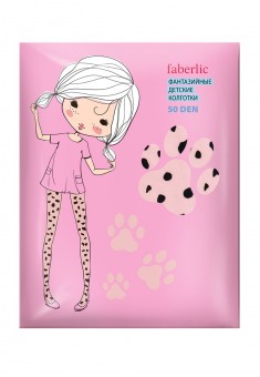 Children leopard printed tights 50 den pink