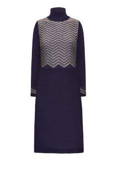 KNITTED DRESS WITH LUREX midnight blue